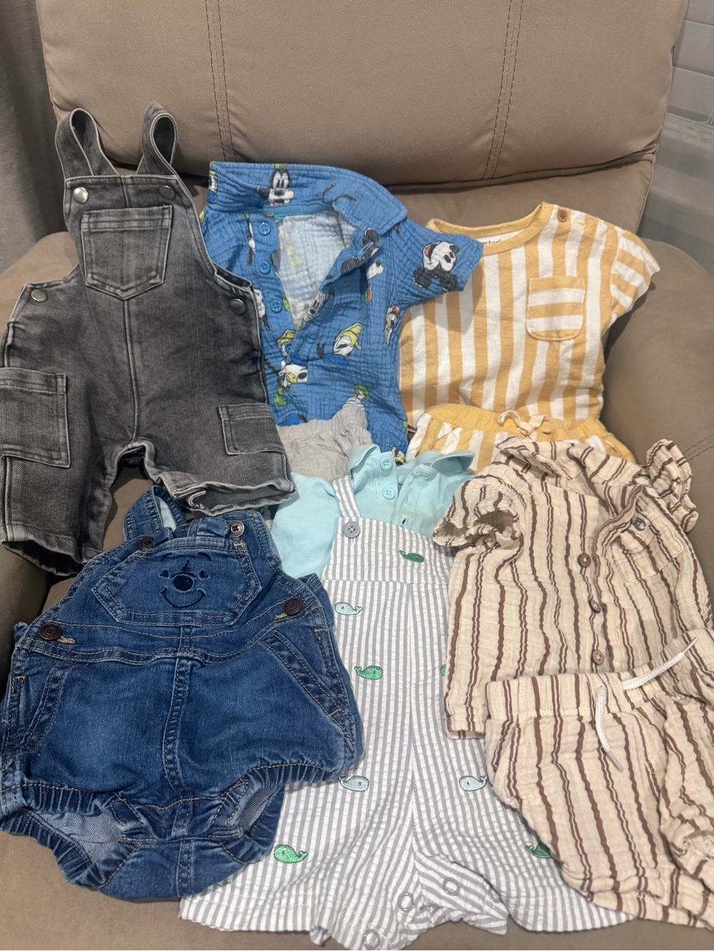 Baby Kids Matching Underwear Set Bundle - Blue, Yellow, Gray, Cream, Brown